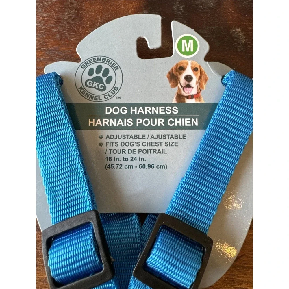 Greenbrier Kennel Club Blue Adjustable Dog Harness Medium 18-24in Chest